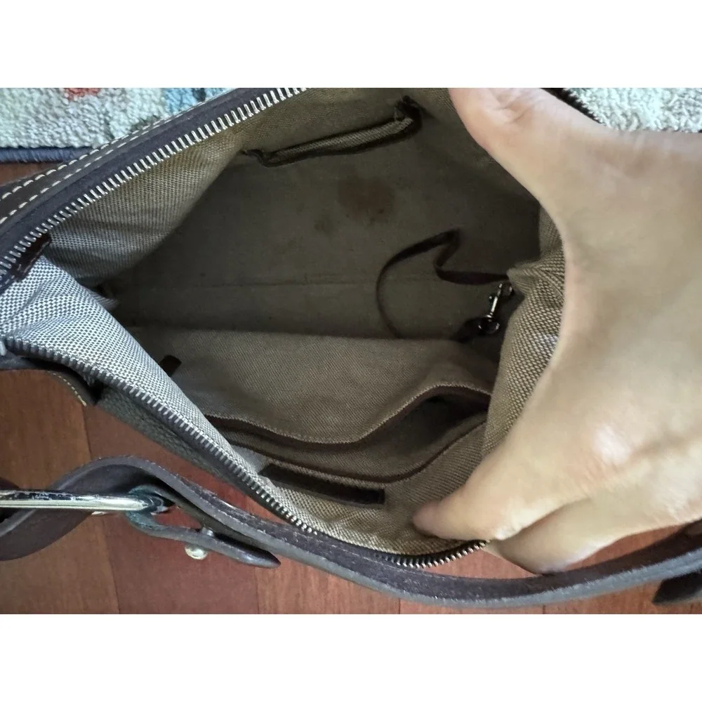 Dooney & Bourke Brown Pebble Grain Leather Hobo Shoulder Bag